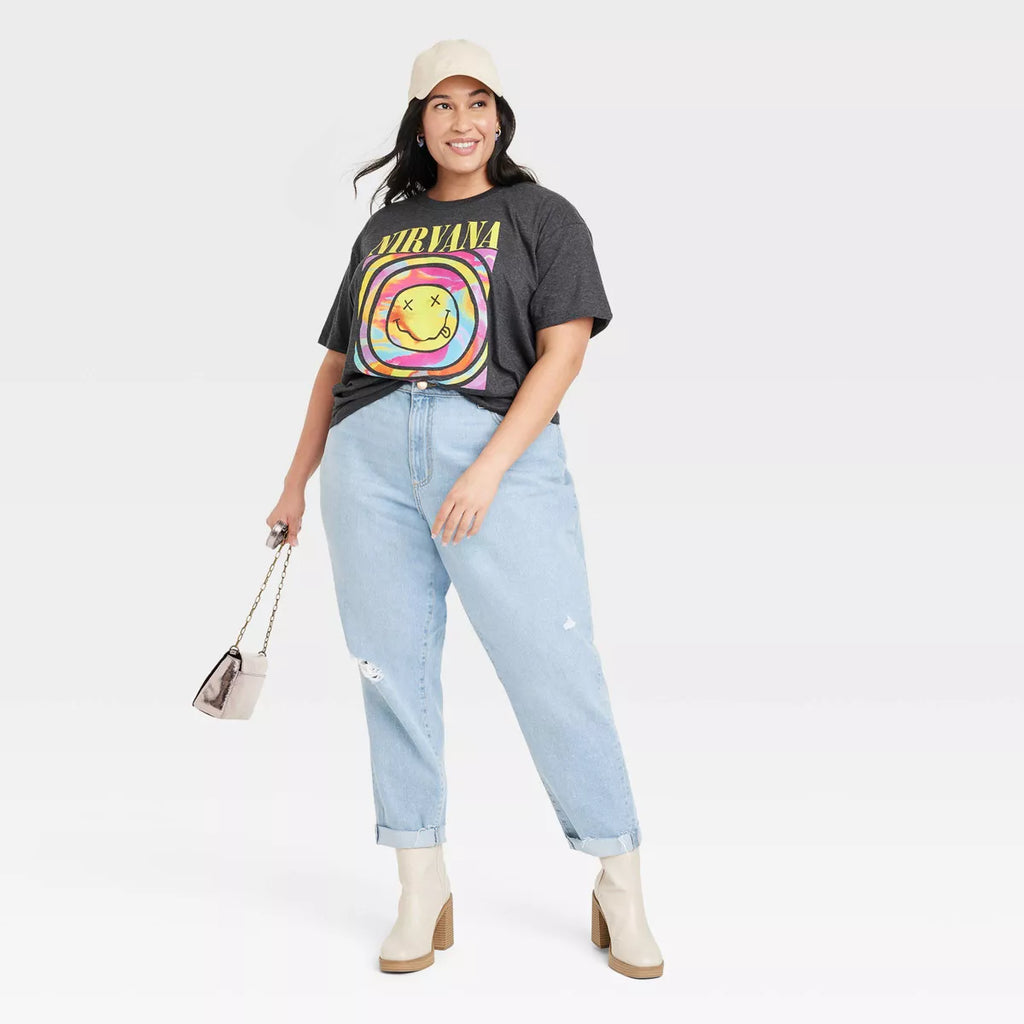 Women'S "Nirvana" Short Sleeve Graphic T-Shirt - Black