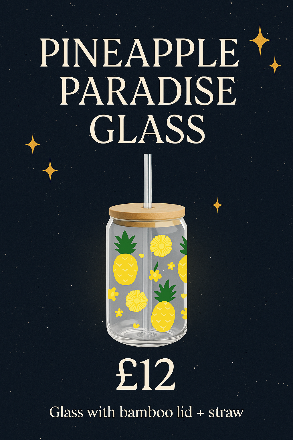 Pineapple Paradise Glass 🍍