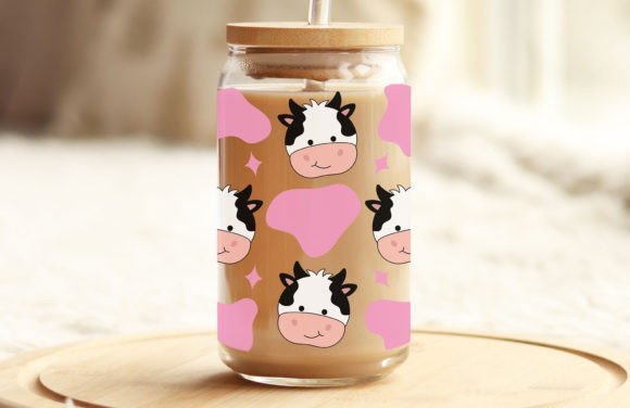 Strawberry Milk Cow Glass 🐄💖